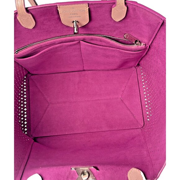 LOUIS VUITTON Calfskin Perforated Lockme Cabas Rose Poudre Bag Shoulder Tote - Picture 11 of 16